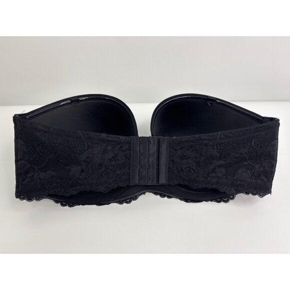 Torrid Curve Lightly Lined Strapless Bra Lace Trim Black 38DDD - Picture 3 of 4